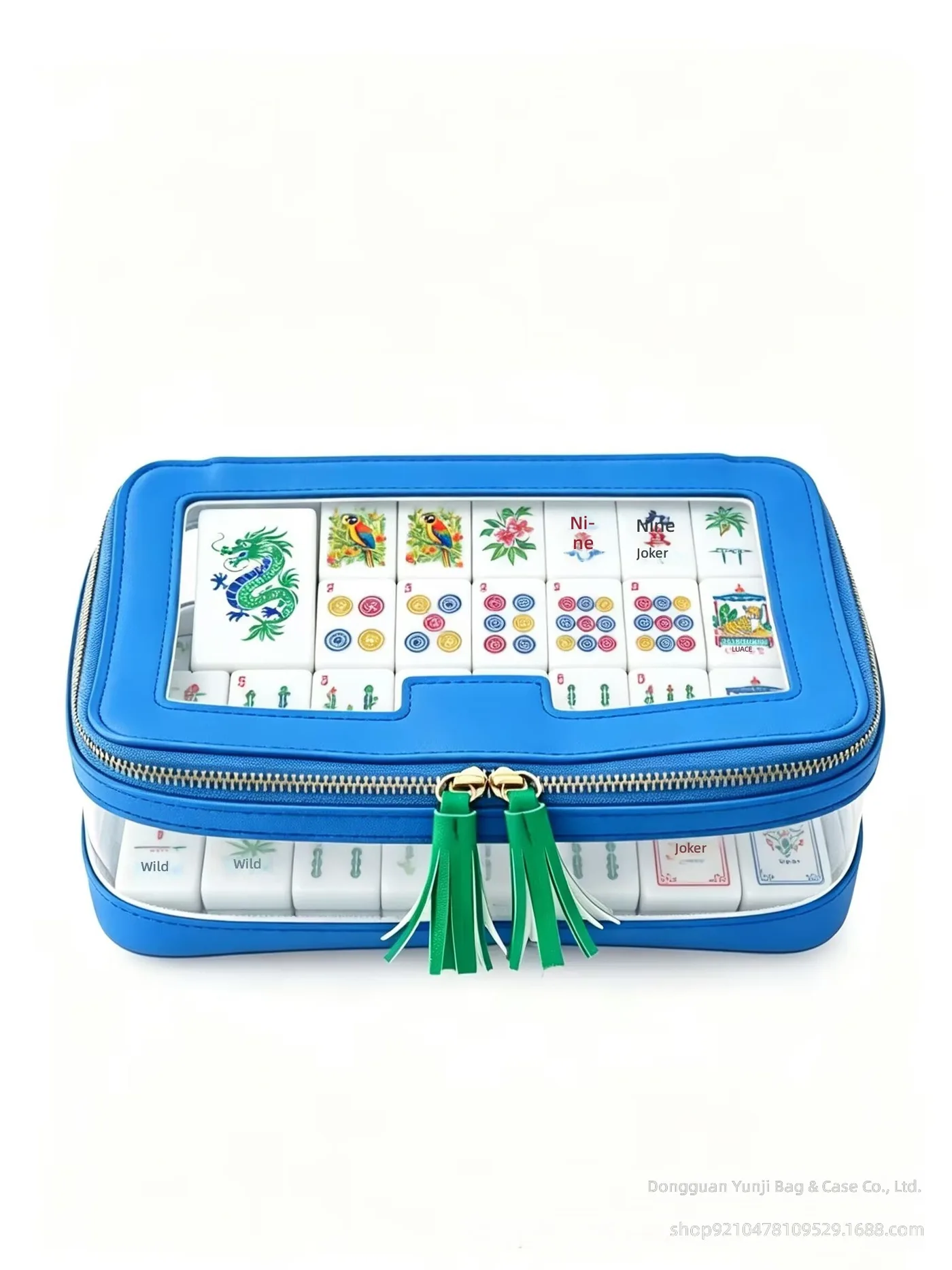 Large Capacity Transparent Zippered Square PU Leat detail