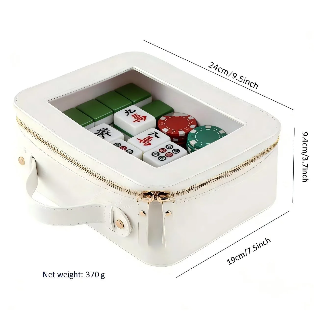 American Mahjong Tile Storage Bag, Transparent PVC detail