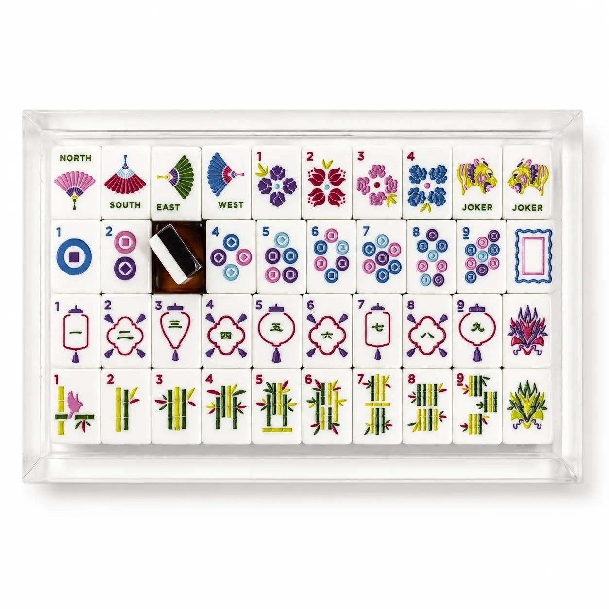 Acrylic Mahjong Tiles Custom American Mahjong Set detail