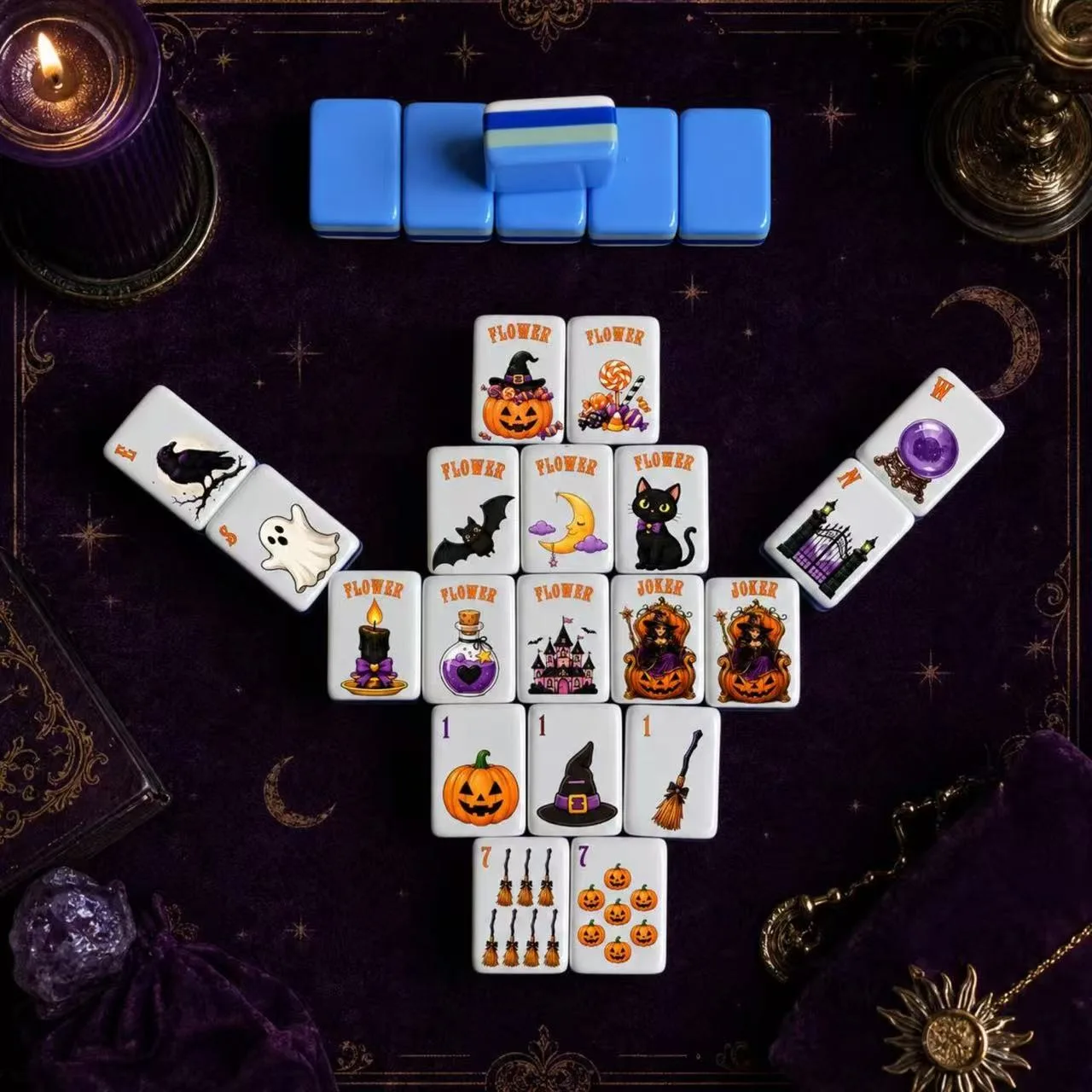 Halloween Acrylic Mahjong Tiles Portable Festival  detail