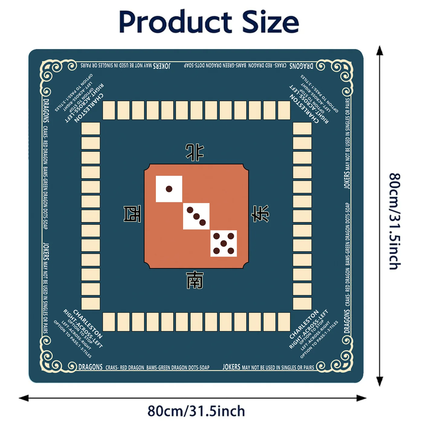 Custom Print Non-Slip Rubber Mahjong Mat Foldable  detail