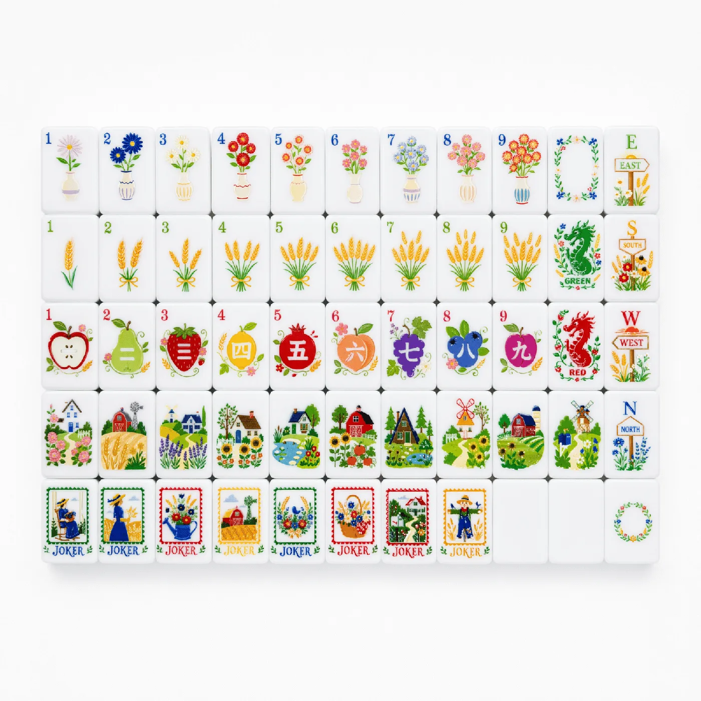 2026 New American Mahjong Set Acrylic Tiles Cream detail