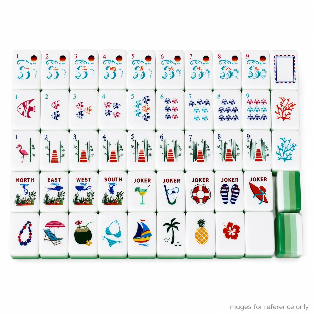 Stock Wholesale Luxury Modern Eco-Friendly Ocean Green Laser Engraved 160pcs 4-Layer Acrylic Entertainment American Set Mahjong
