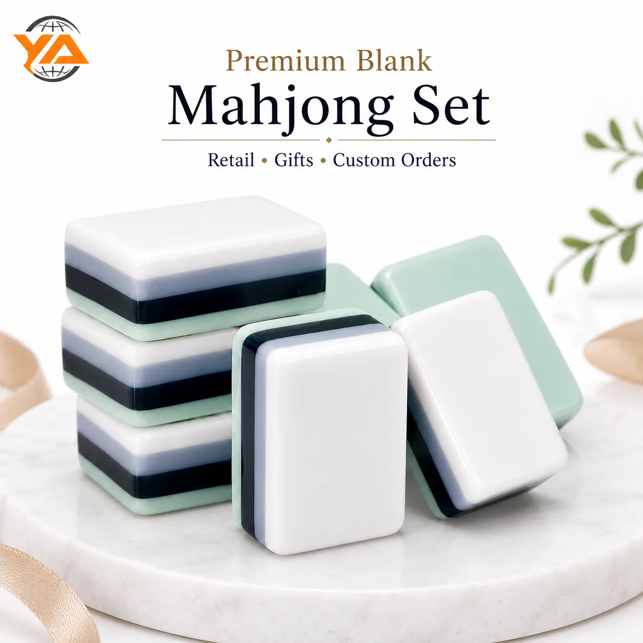 Custom Blank 160PCS Acrylic American Mahjong Tiles, Tournament Size Waterproof ODM OEM Custom Logo for Gift Club
