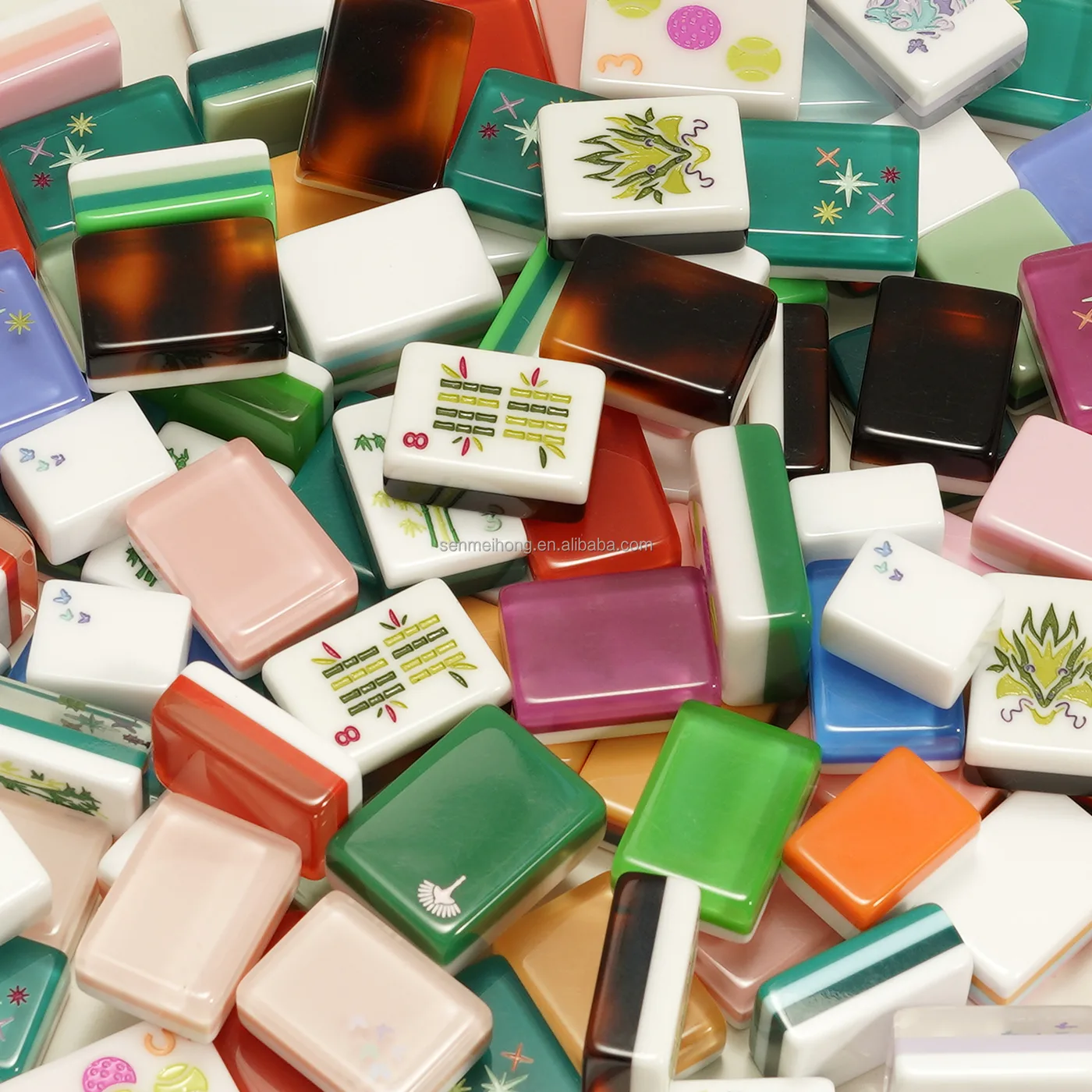 Acrylic Mahjong Tiles Custom American Mahjong Set detail