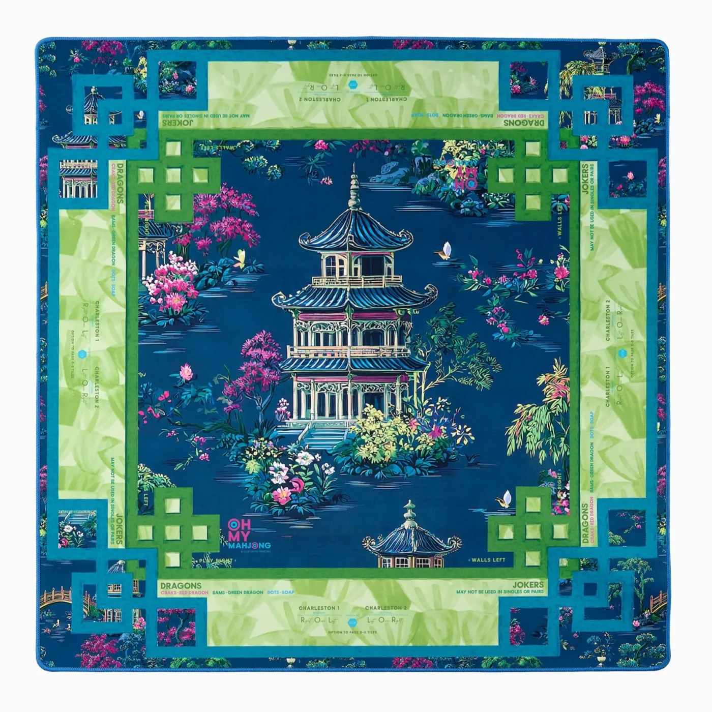 Preppy Style Equestrian Mahjong Mat 31.5" Luxury S detail