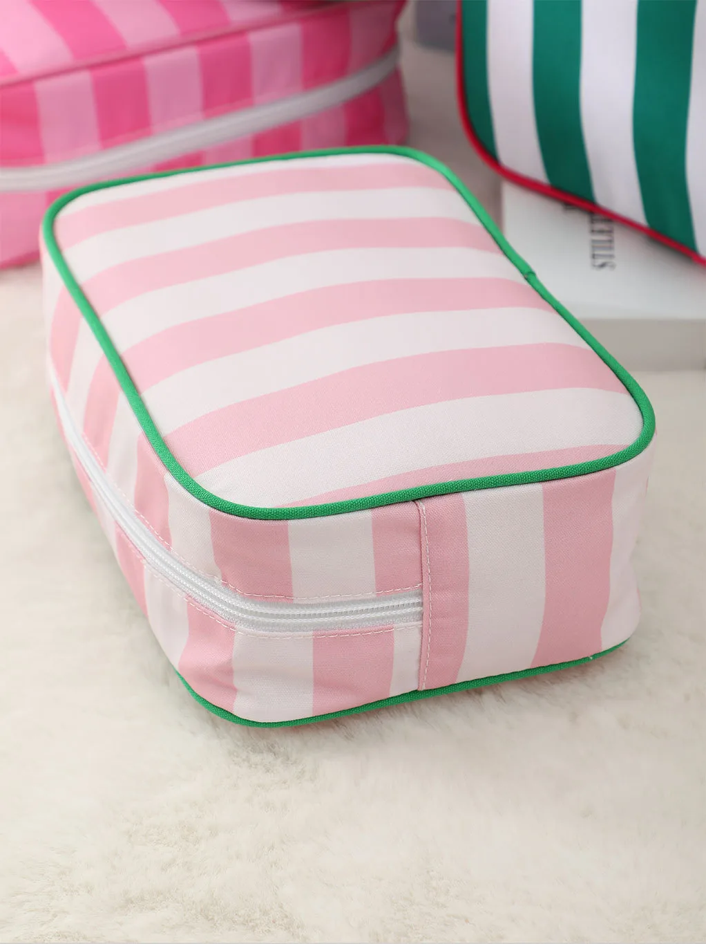 Mahjong Storage Bag Striped Polyester, Large-Capac detail