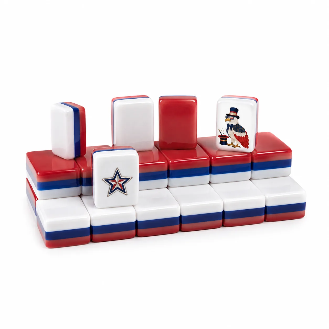 American Modern Foldable Mahjong Tiles Patriotic U detail