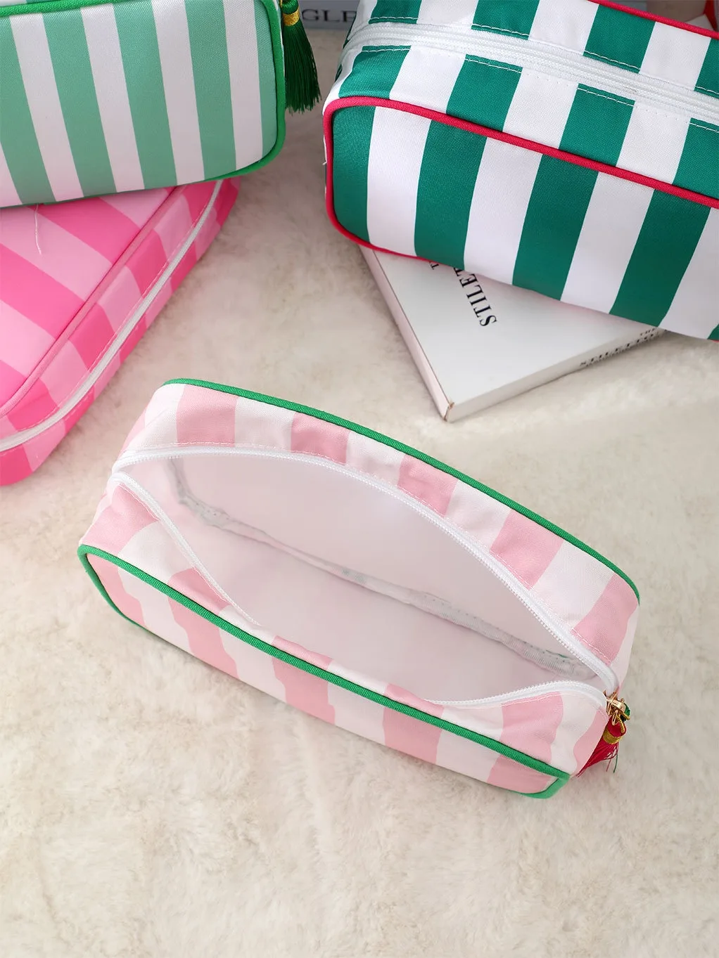 Mahjong Storage Bag Striped Polyester, Large-Capac detail
