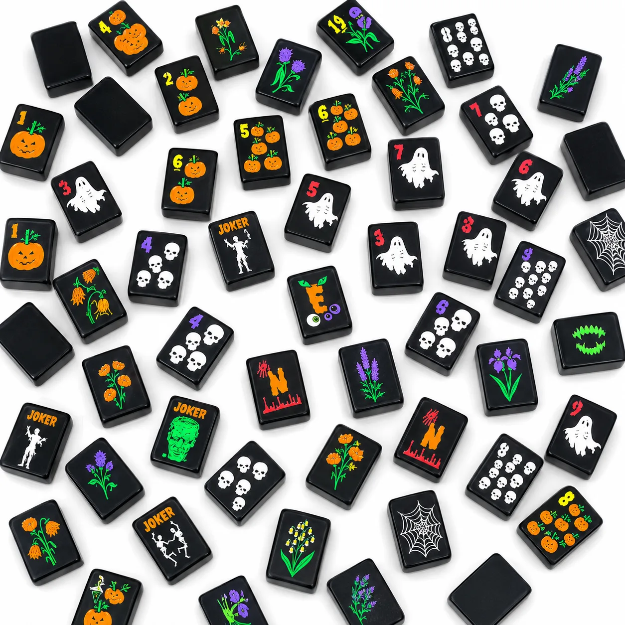 Custom 160-Piece American Mahjong, Acrylic Hallowe detail