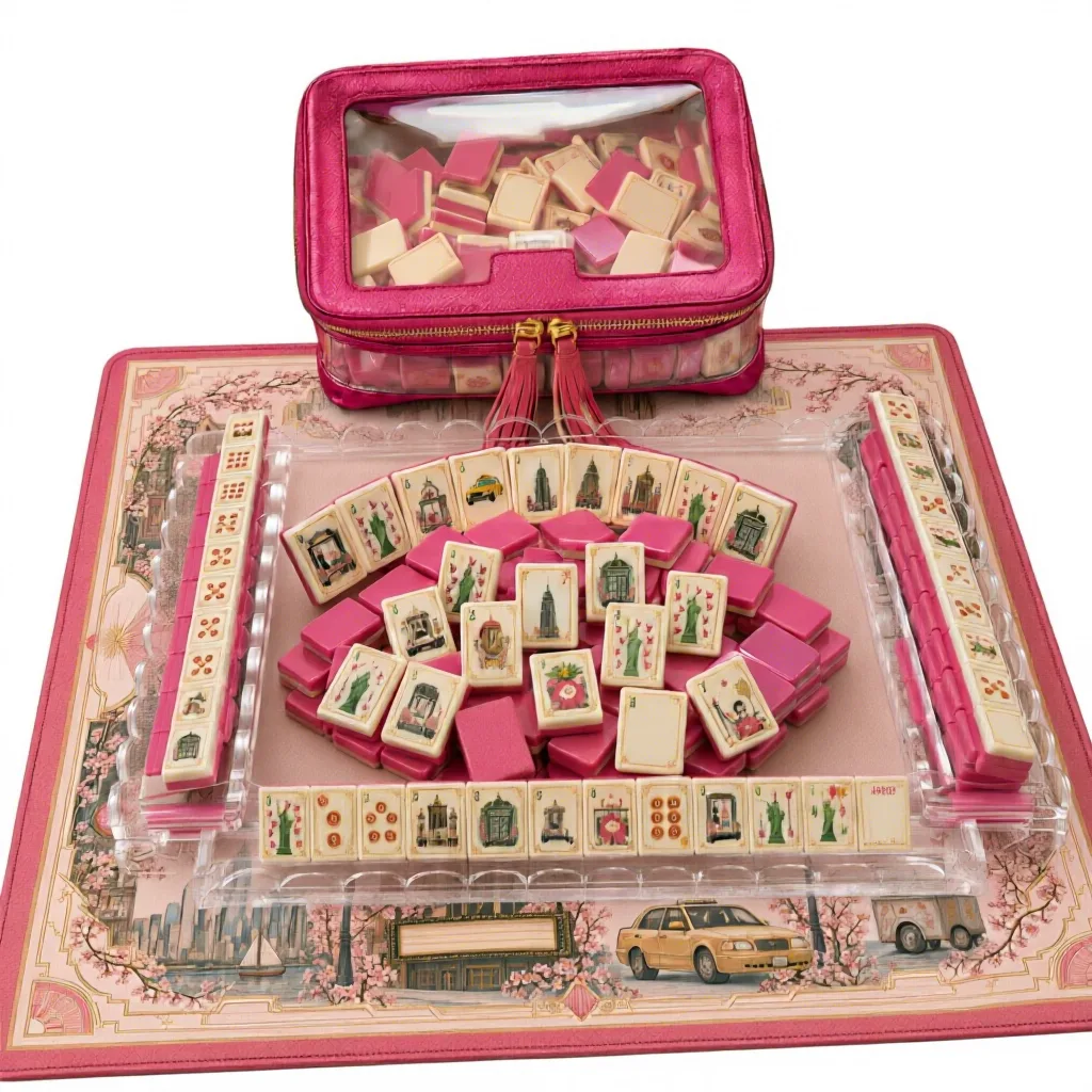 New Large-capacity Transparent Acrylic Mahjong Organizer Portable Travel Entertainment Set with Durable Design Stylish Tassel