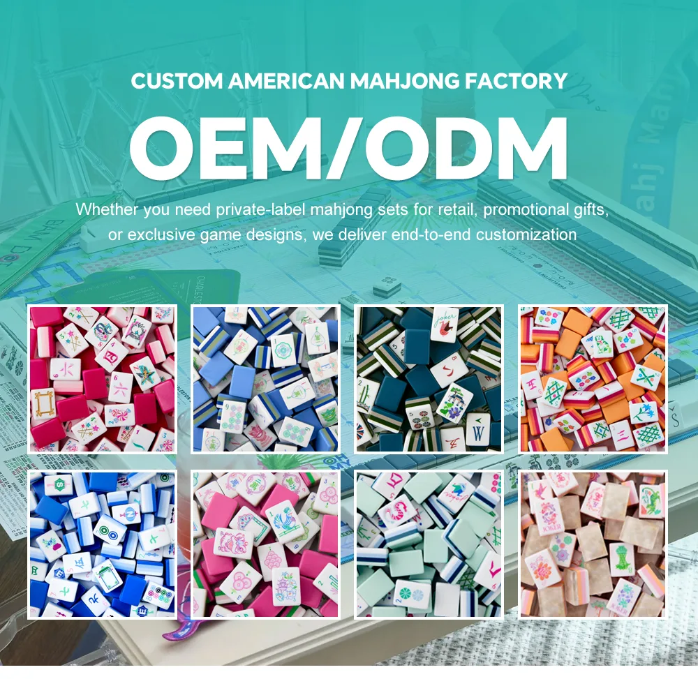 2026 New American Mahjong Set Acrylic Tiles Cream detail