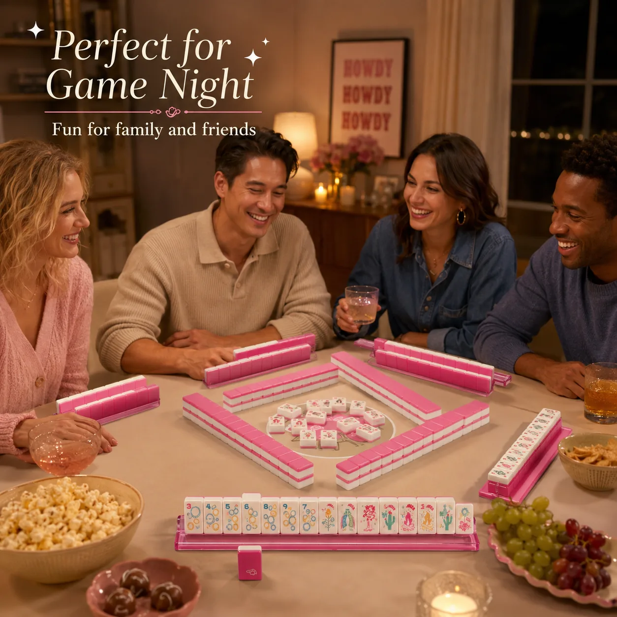 Modern Luxury Games Acrylic American Mahjong Tiles detail