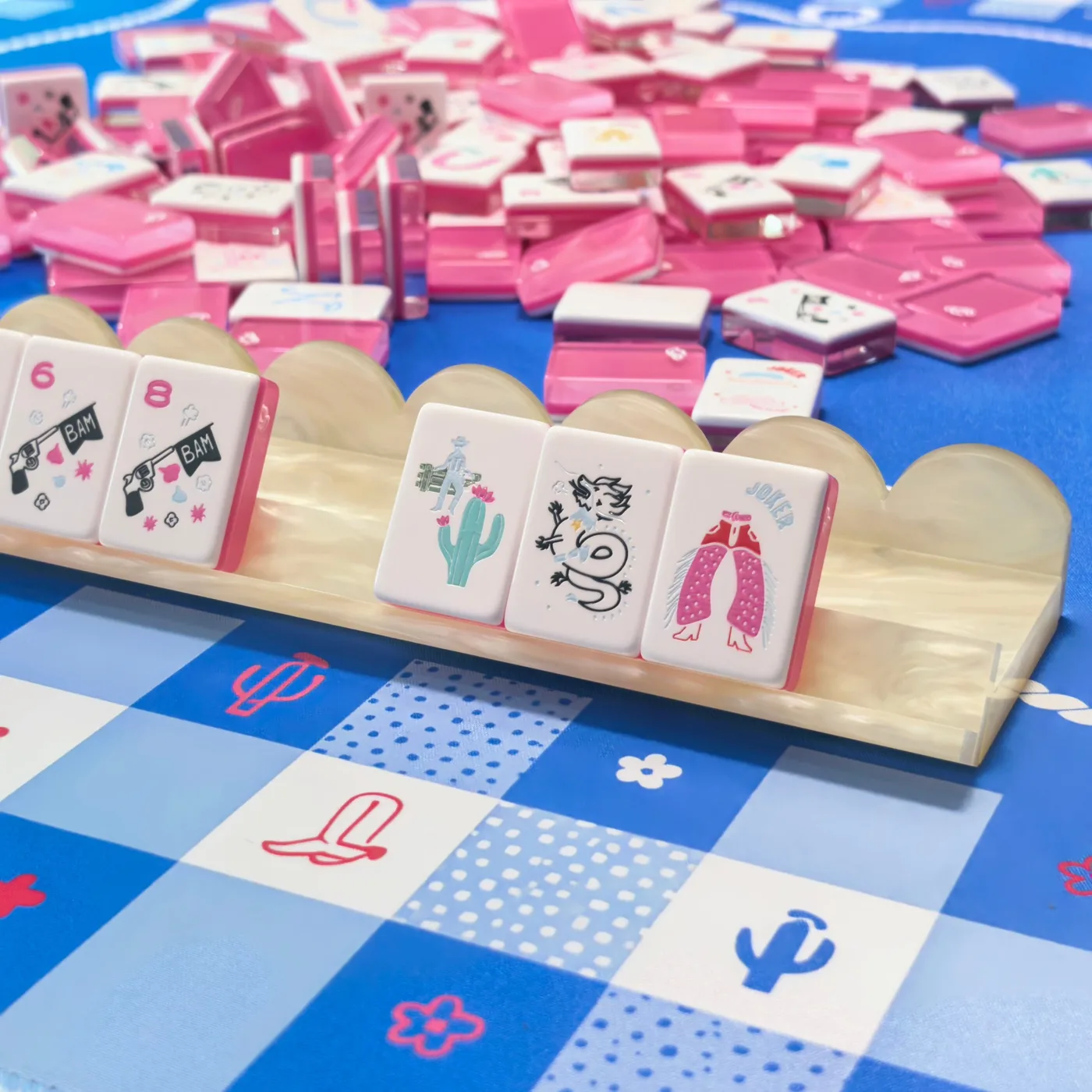 Modern Luxury Games Acrylic American Mahjong Tiles detail