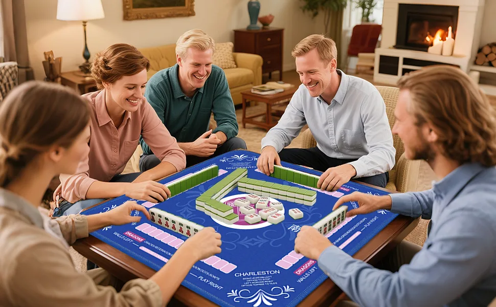 Premium Modern American Rubber Mahjong Mat 3mm Thi detail