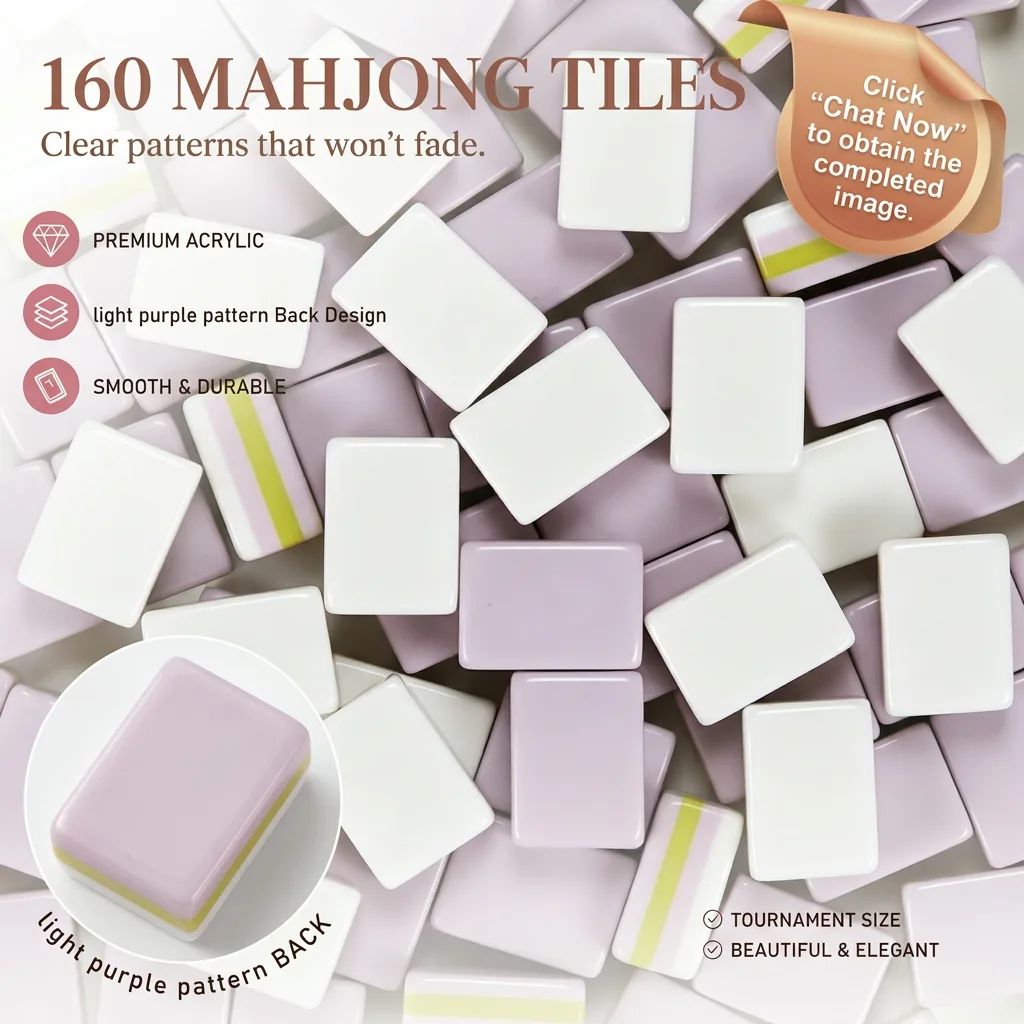 Custom Light Green American Mahjong, 4-Layer Dark  detail