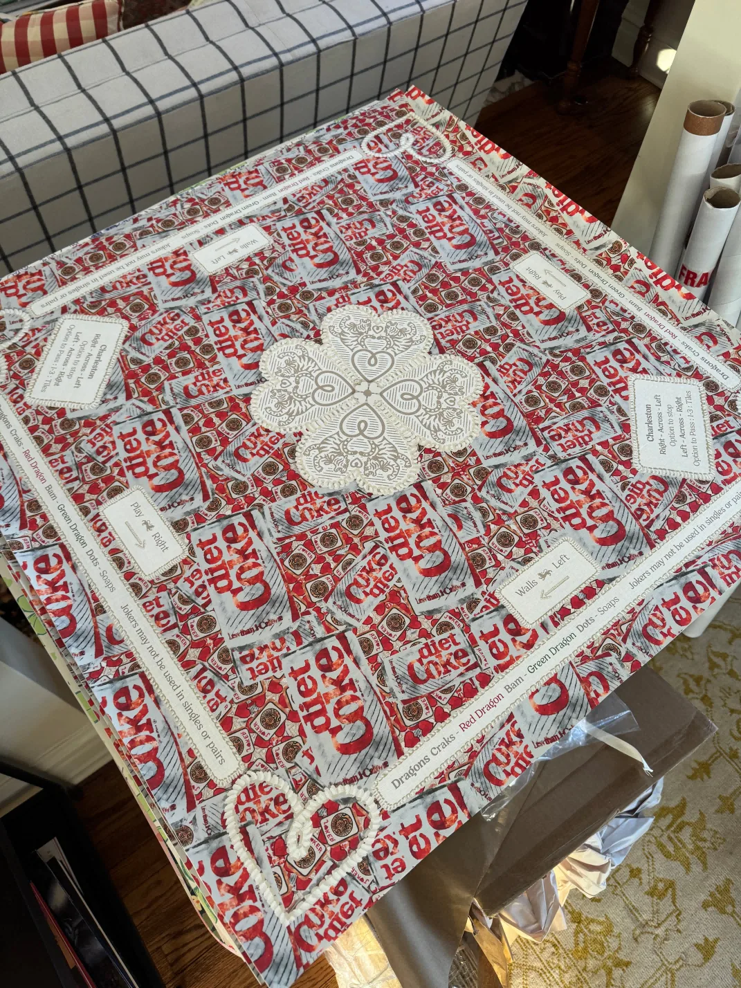 Factory Custom Luxury Modern American Mahjong Mat  detail