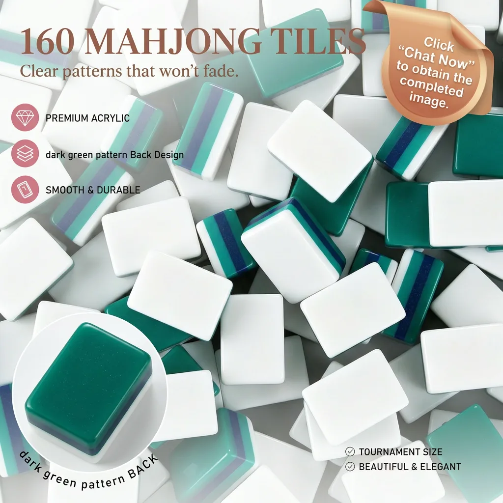 Custom Light Green American Mahjong, 4-Layer Dark  detail