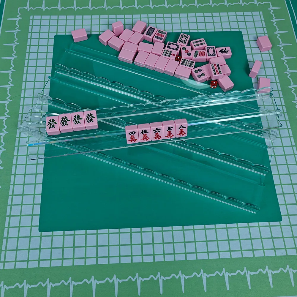 Pearl Finish Scalloped Acrylic Mahjong Racks with detail