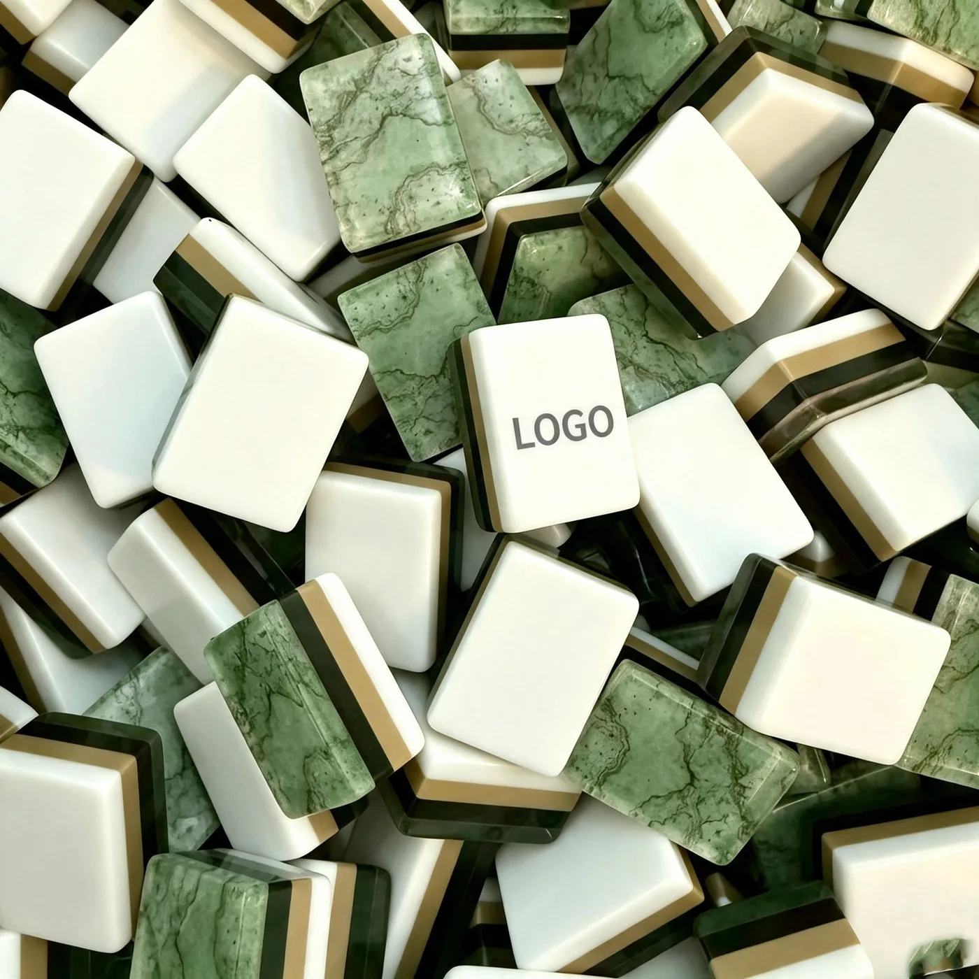 Premium Three-Layer Acrylic US Mahjong Set Emerald detail