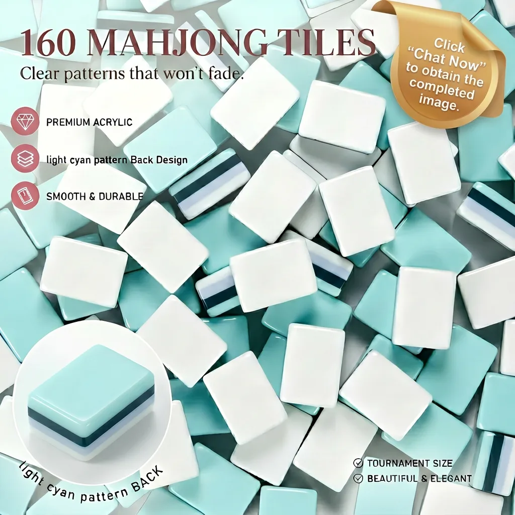 Custom Light Green American Mahjong, 4-Layer Dark  detail