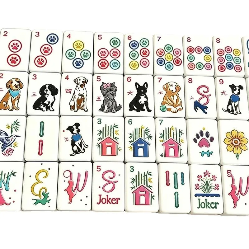 2026 New American Mahjong Set Acrylic Tiles Cream detail