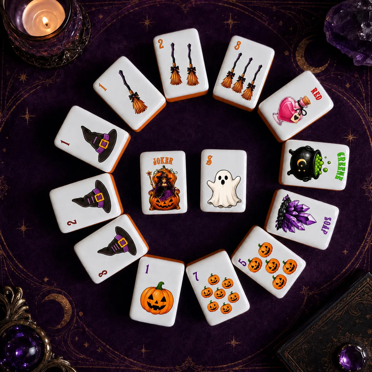 Factory Direct Luxury Halloween Mahjong Set for Fa detail
