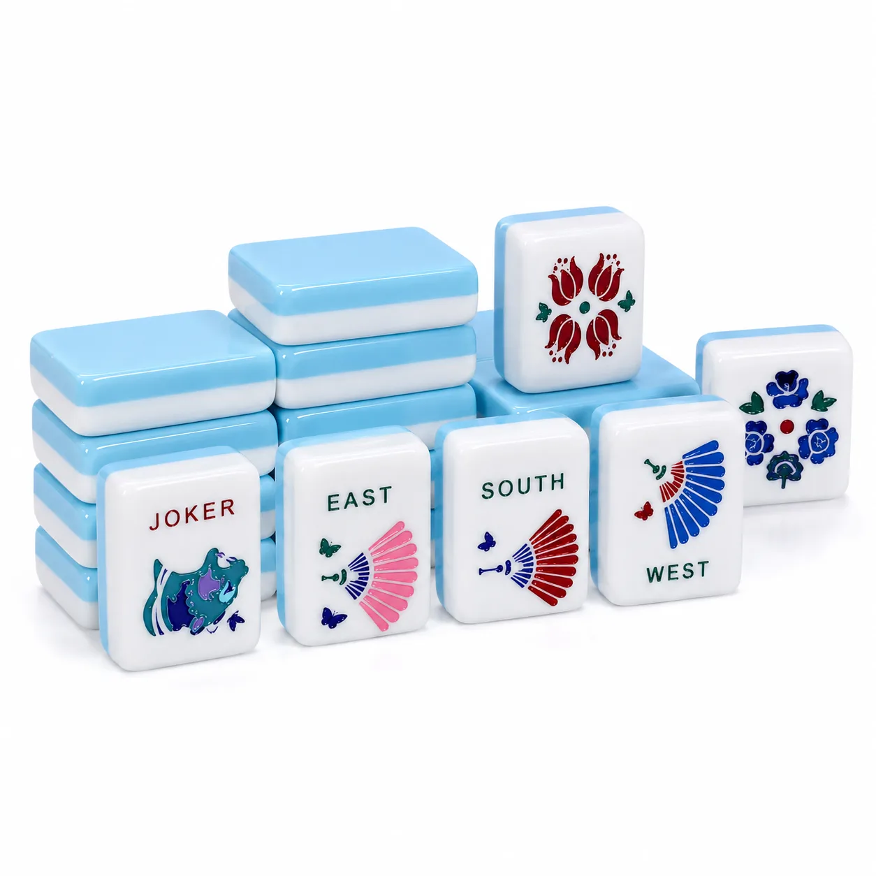 Modern Luxury Engraved Bamboo Bird Pattern Mahjong detail