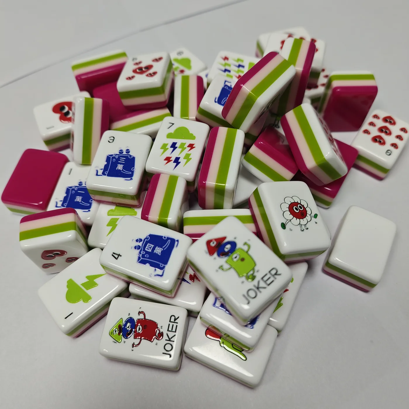 Custom Cute Cartoon American Mahjong Set Acrylic T detail