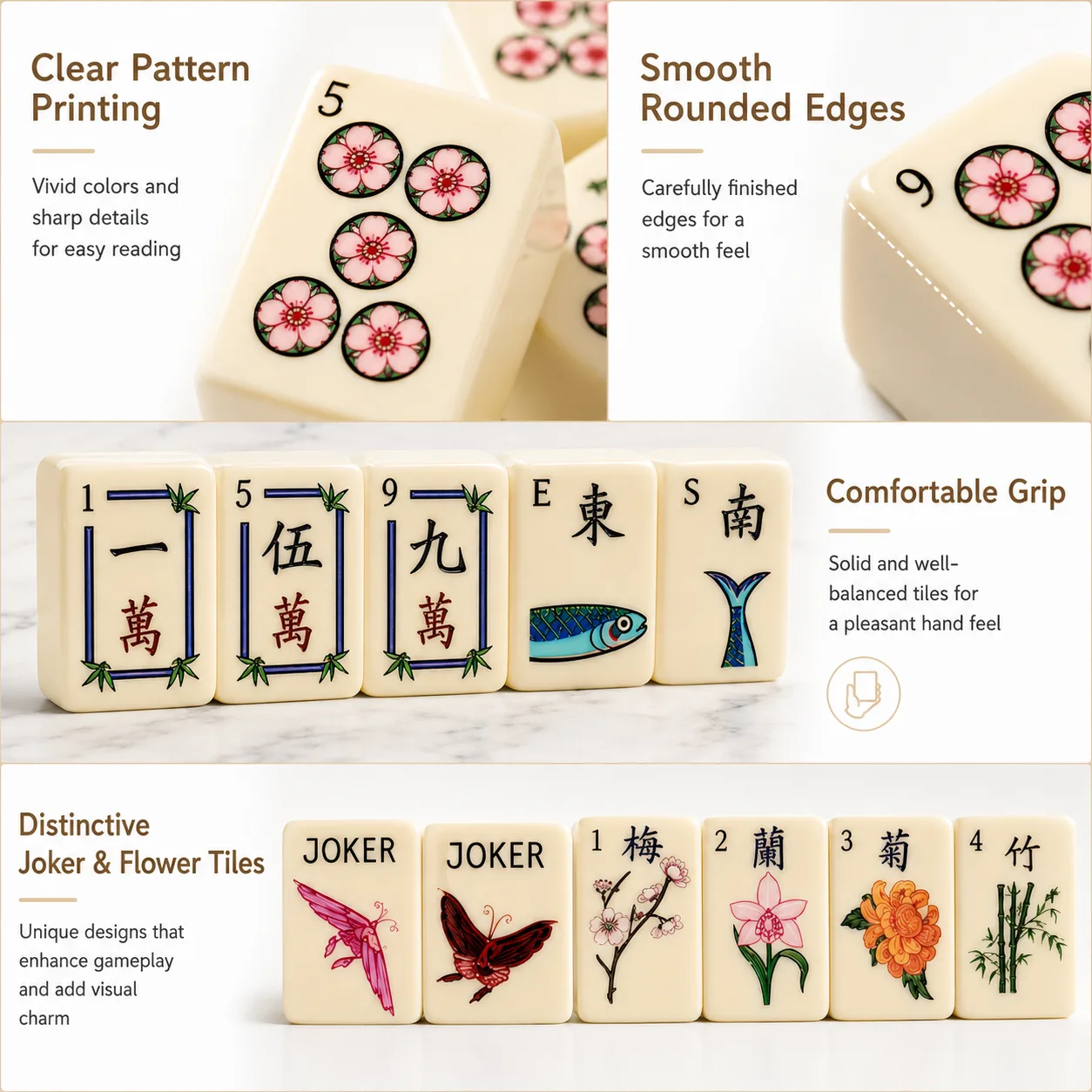 Luxury Modern Four Gentlemen Floral Printed Acryli detail