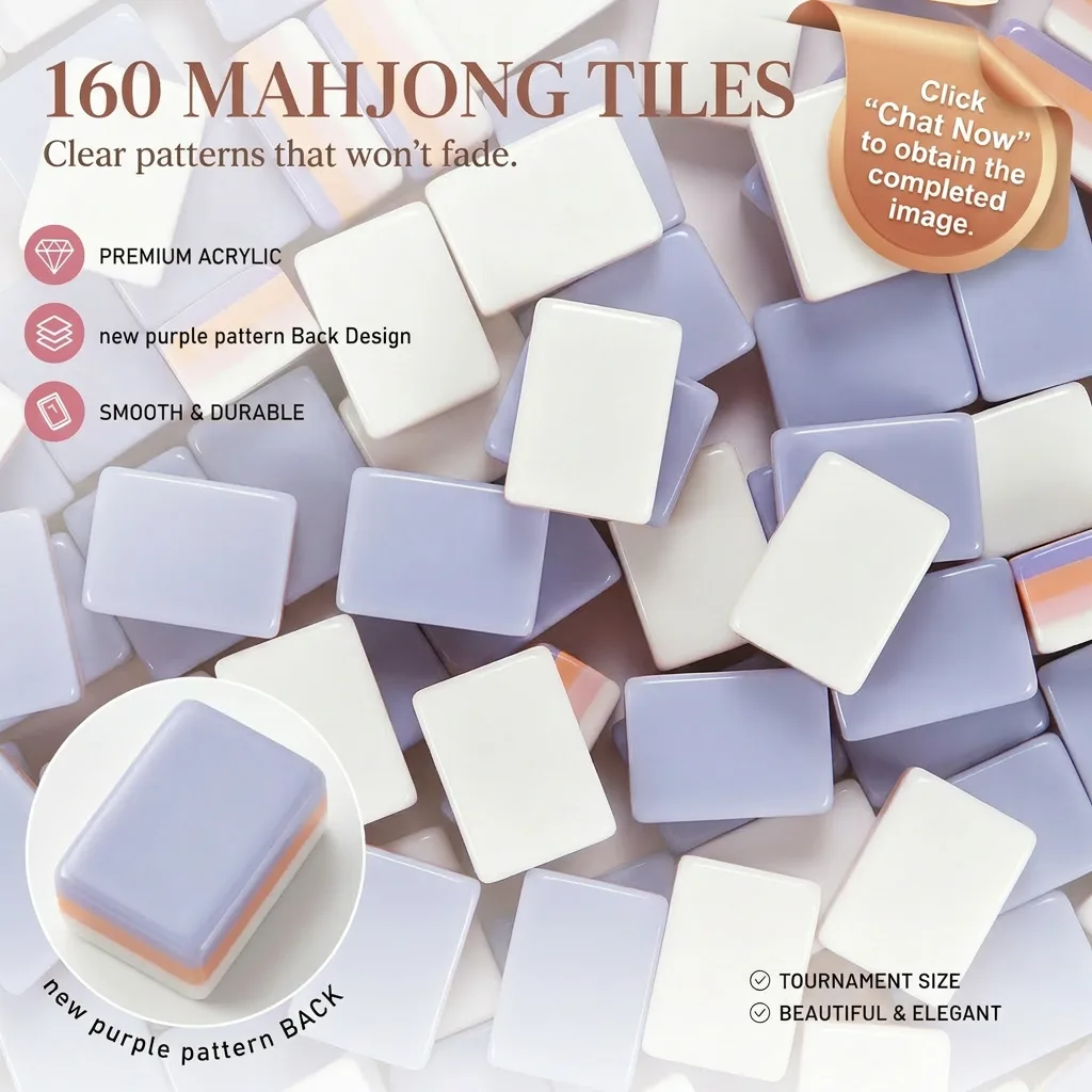 Custom American Crystal Luxury Mahjong Tiles Durab detail