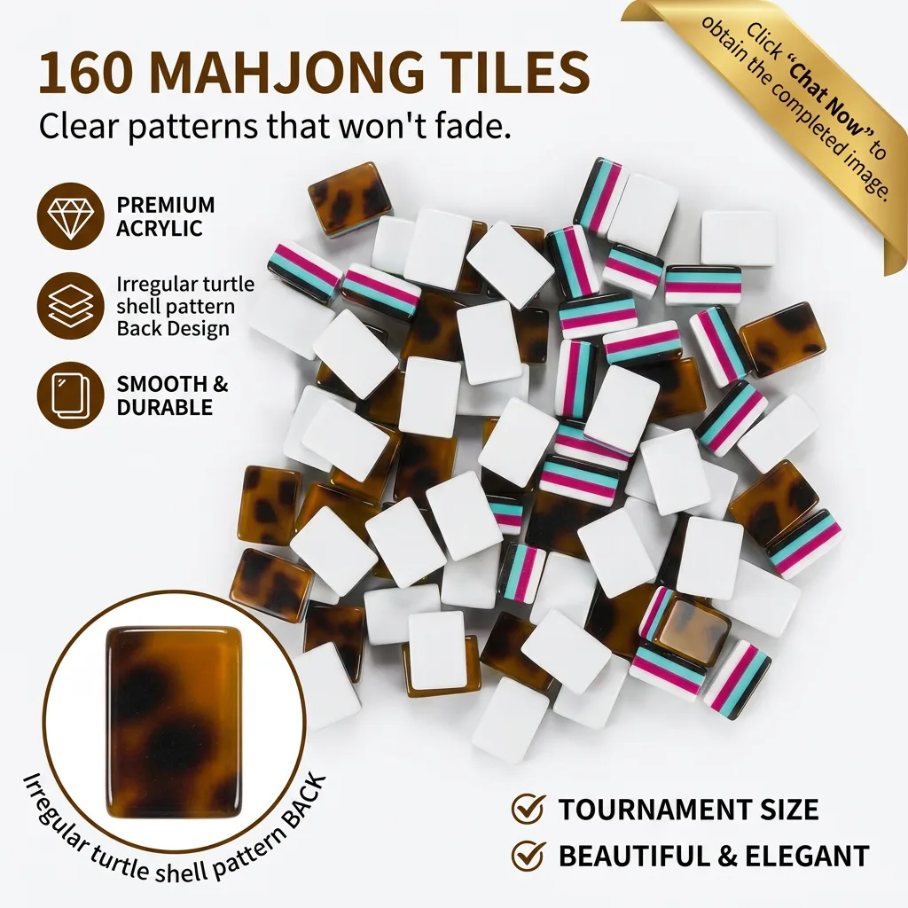 Custom Light Green American Mahjong, 4-Layer Dark  detail