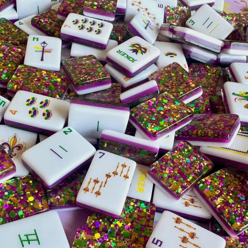 Carnival Flash American Mardi Gras Mahjong Set Fes detail