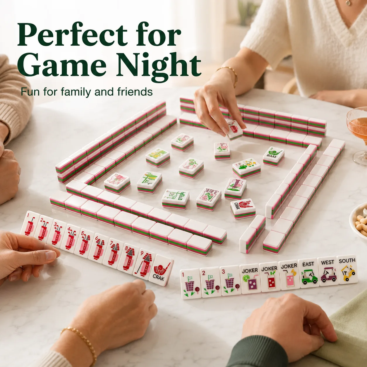Middle American Mahjong Tiles Set 160-Piece Luxury detail