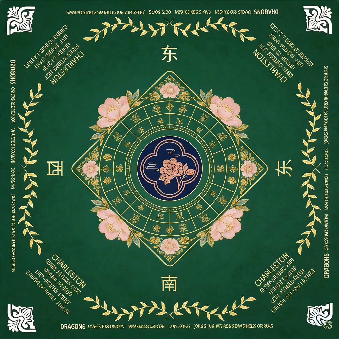 Modern Classics Floral-patterned Mahjong Table Mat detail