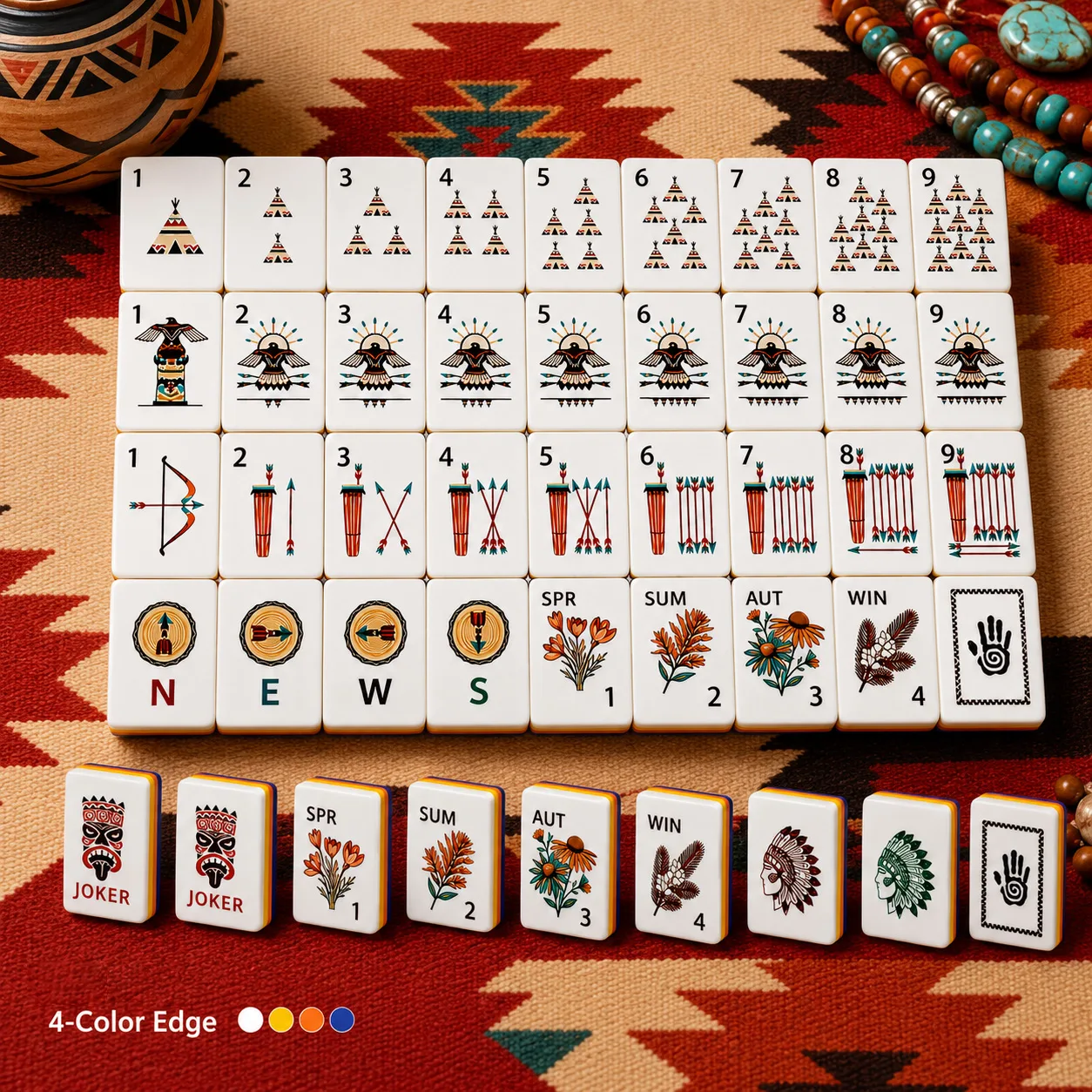American Modern Foldable Mahjong Tiles Patriotic U detail
