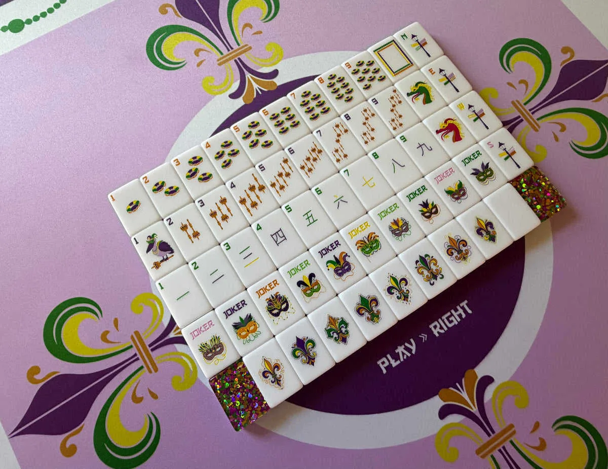 Carnival Flash American Mardi Gras Mahjong Set Fes detail