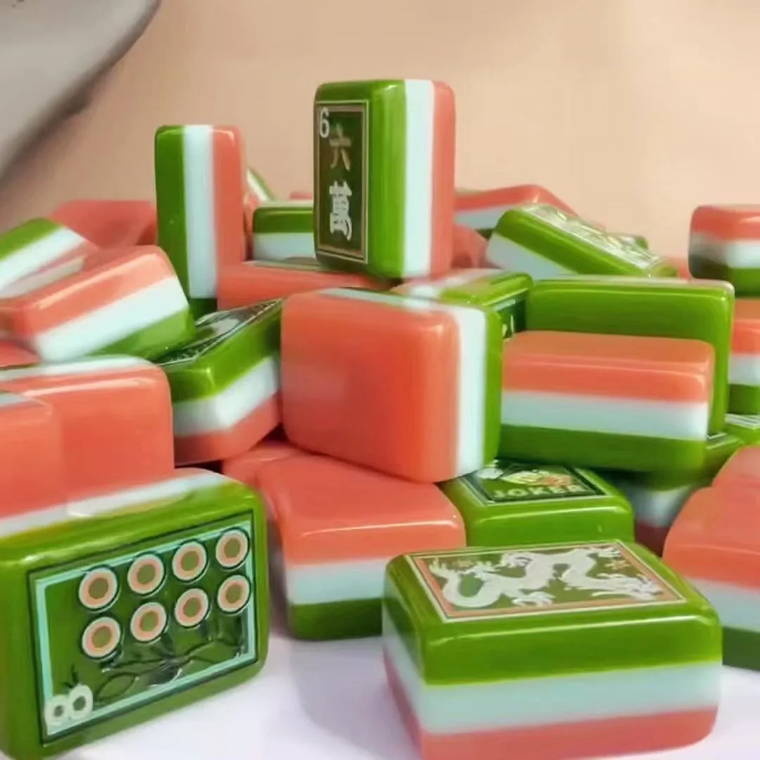 US Oil Painting Acrylic Mahjong Tiles 3-layer Oran detail