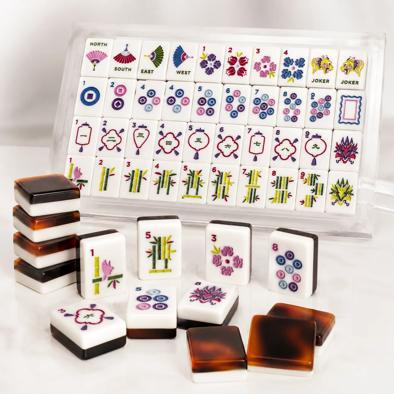 Acrylic Mahjong Tiles Custom American Mahjong Set Leopard Print Tortoiseshell Mahjong Tiles