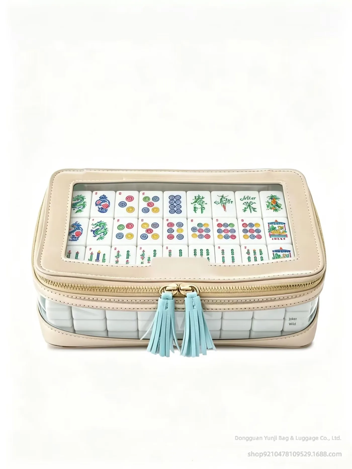 Large Capacity Transparent Zippered Square PU Leat detail