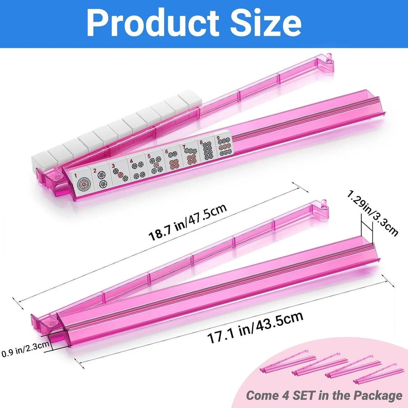 4Pcs Modern Portable Acrylic American Mahjong Rack detail
