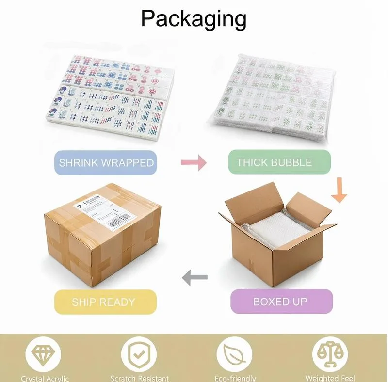 2026 New American Mahjong Set Acrylic Tiles Cream detail