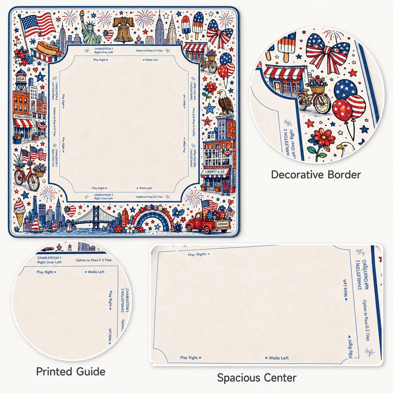 American Patriotic City Landmark Printed Luxury Mo detail