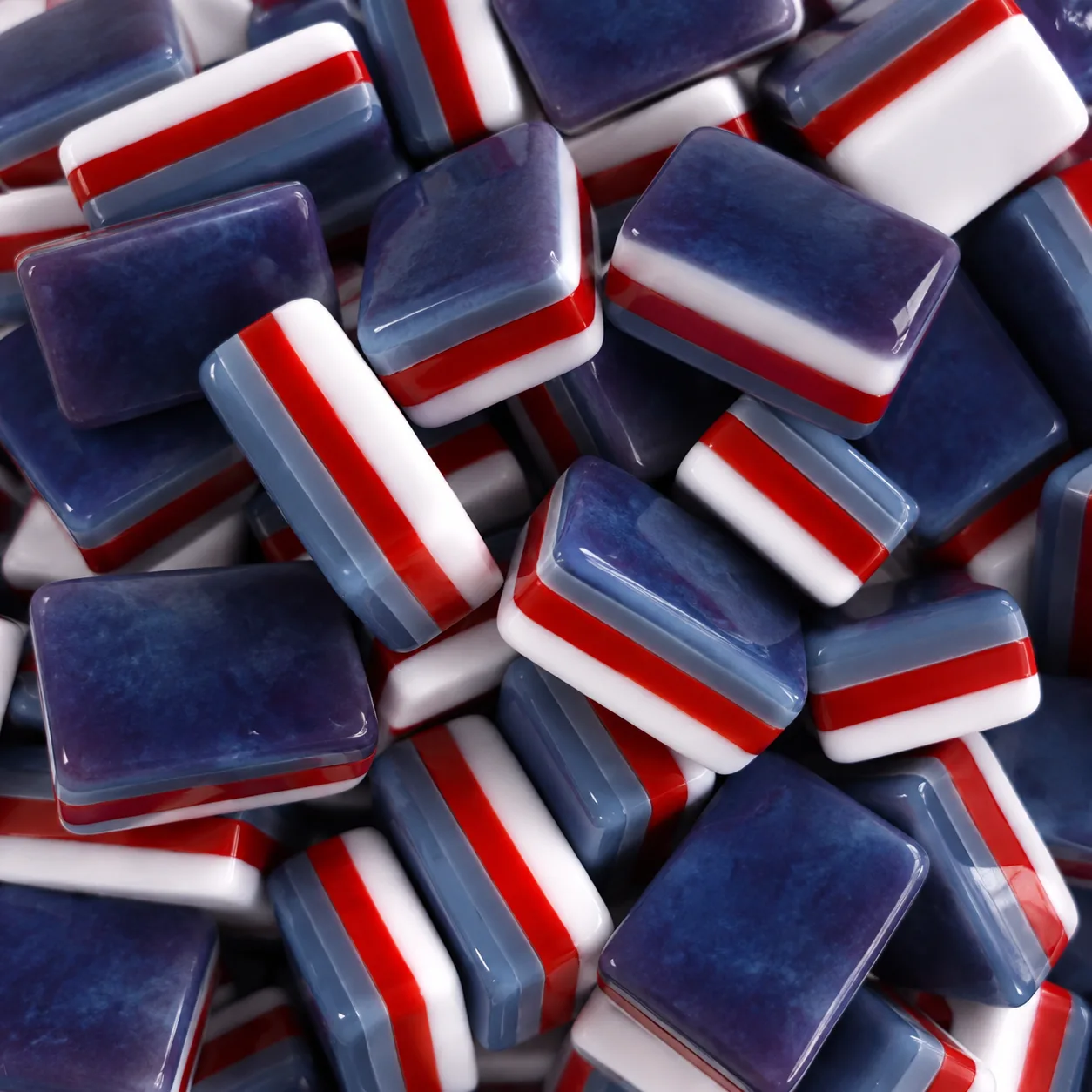 Luxury Patriotic American Mahjong Tiles, Vintage U detail