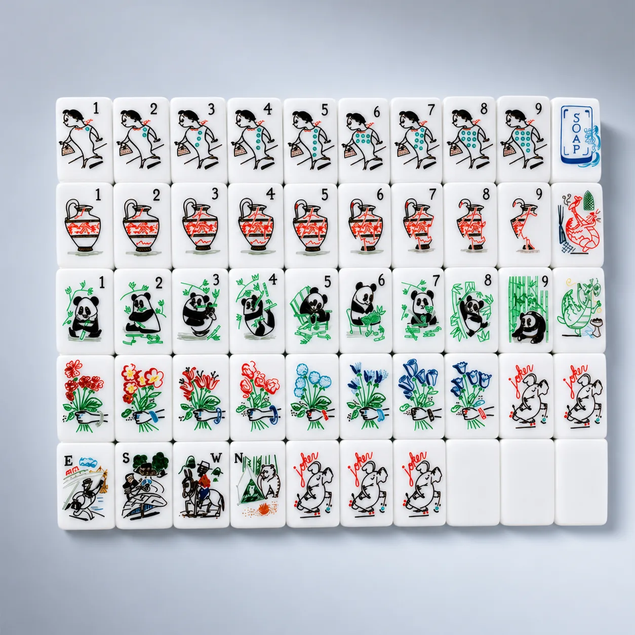 2026 New American Mahjong Set Acrylic Tiles Cream detail