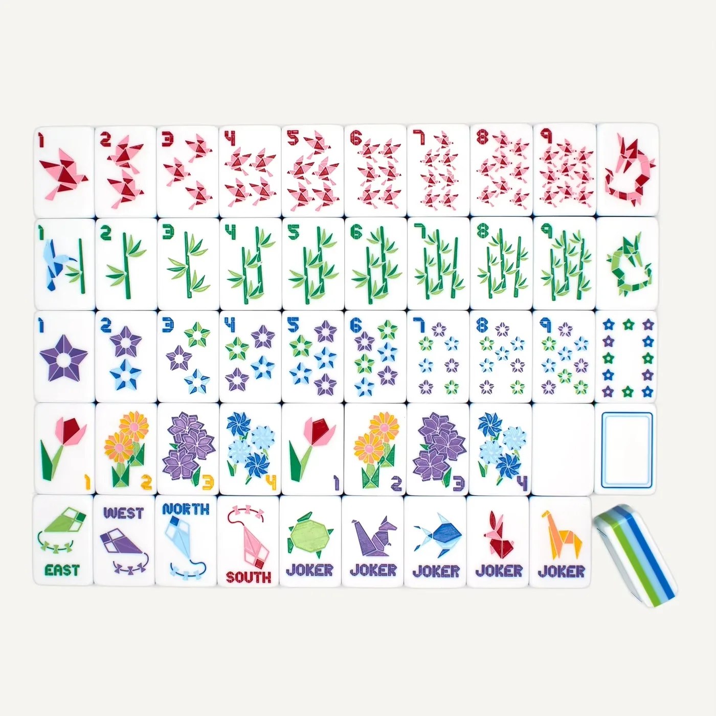 Lake Blue Luxury Modern 5 Layer Acrylic Foldable American Mahjong Tiles Portable Outdoor Hand Play Entertainment Family Indoor