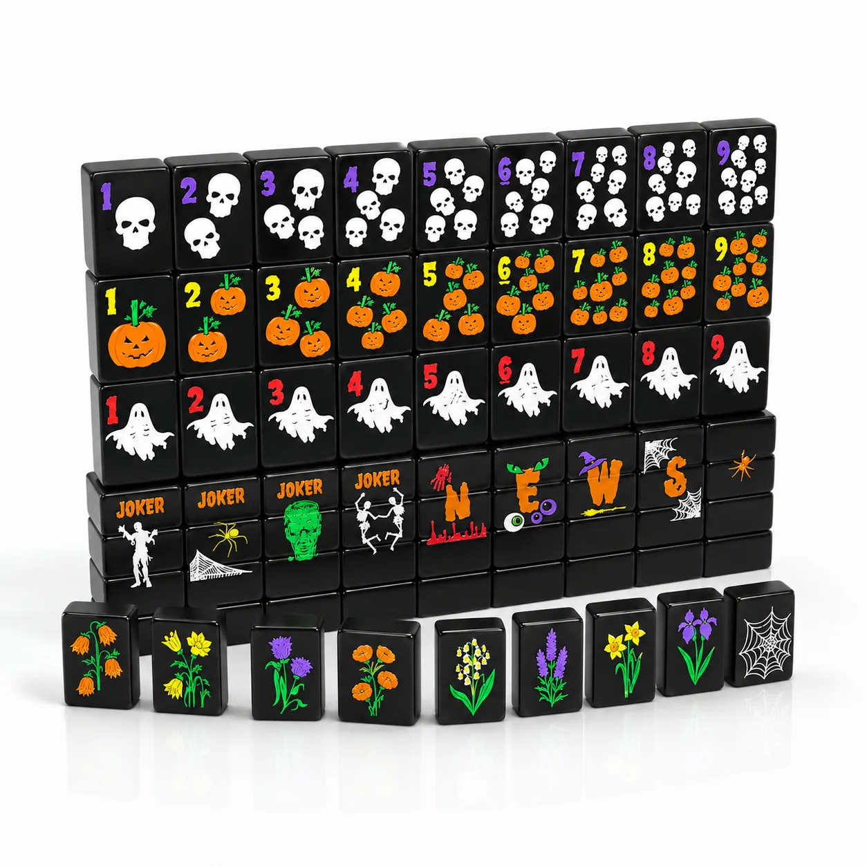 Custom 160-Piece American Mahjong, Acrylic Hallowe detail