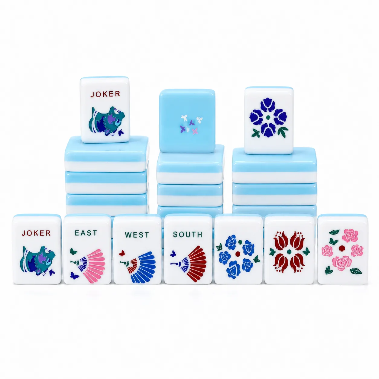 Modern Luxury Engraved Bamboo Bird Pattern Mahjong detail