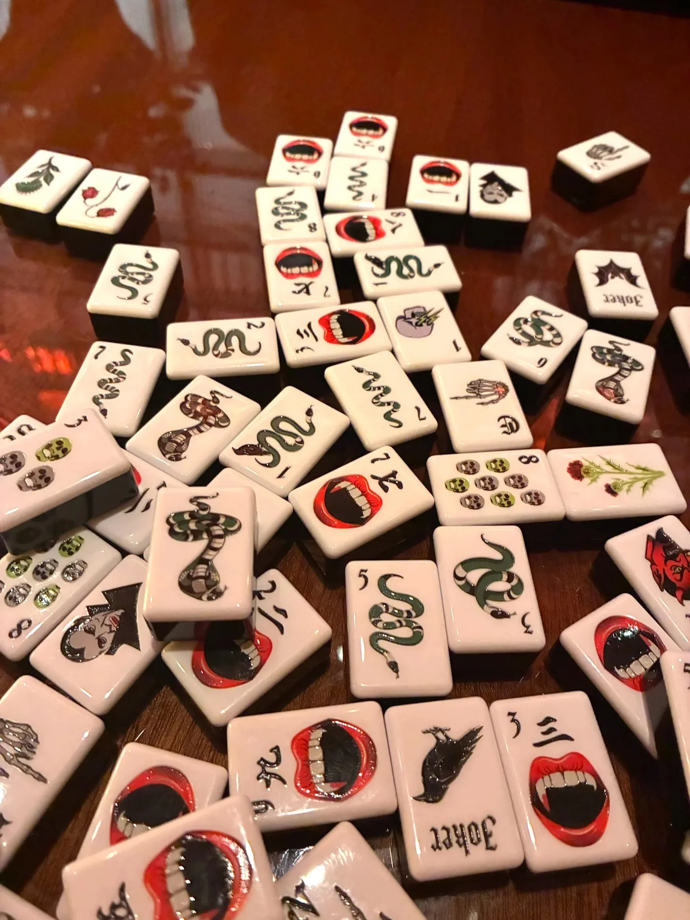 American Black Halloween-themed Luxury Modern Mahj detail