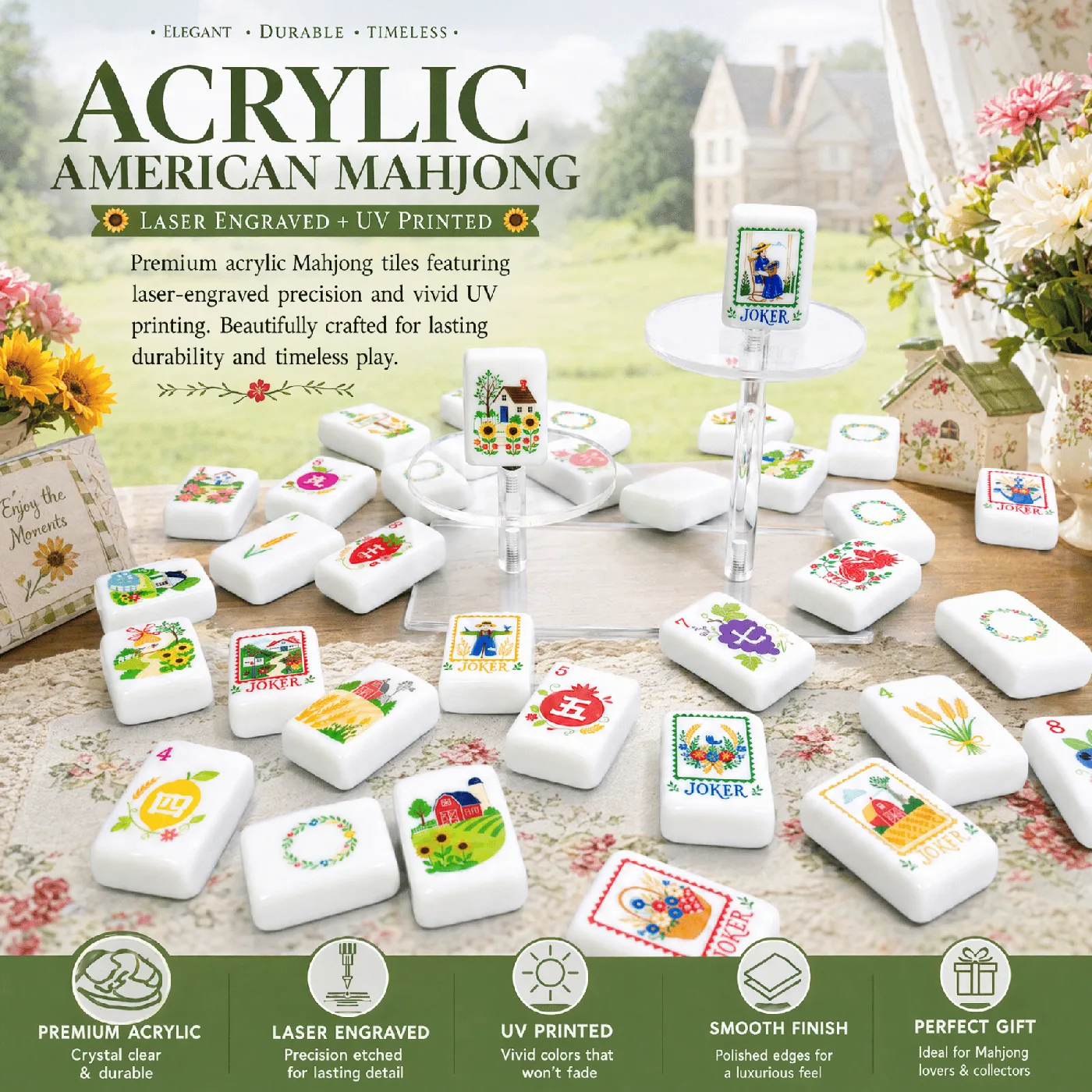 Classic Mahjong Set 166,160 Pieces Retro Eagle Lig detail